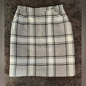 Vintage Plaid Wool Skirt